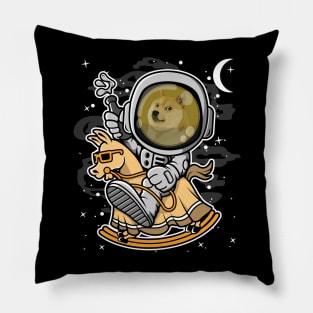 Astronaut Horse Dogecoin DOGE Coin To The Moon Crypto Token Cryptocurrency Blockchain Wallet Birthday Gift For Men Women Kids Pillow