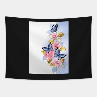 Design with Pink Roses Tapestry