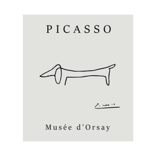 Picasso abstract dog line art T-Shirt