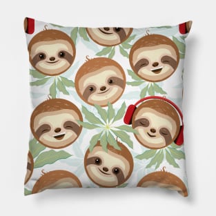 Cheerful Sloths Family Pillow