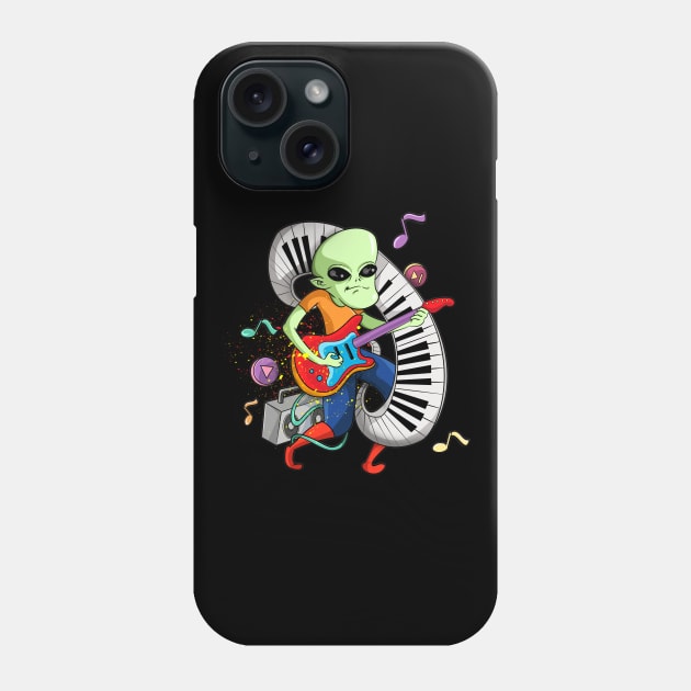 Cool Electric Guitar Player Phone Case by Trendy Black Sheep