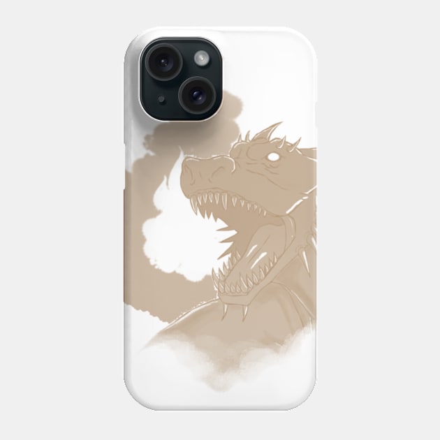 Dragon and Flame-Brown Version Phone Case by sketchbooksage
