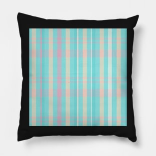 Pastel Aesthetic Catriona 2 Hand Drawn Textured Plaid Pattern Pillow