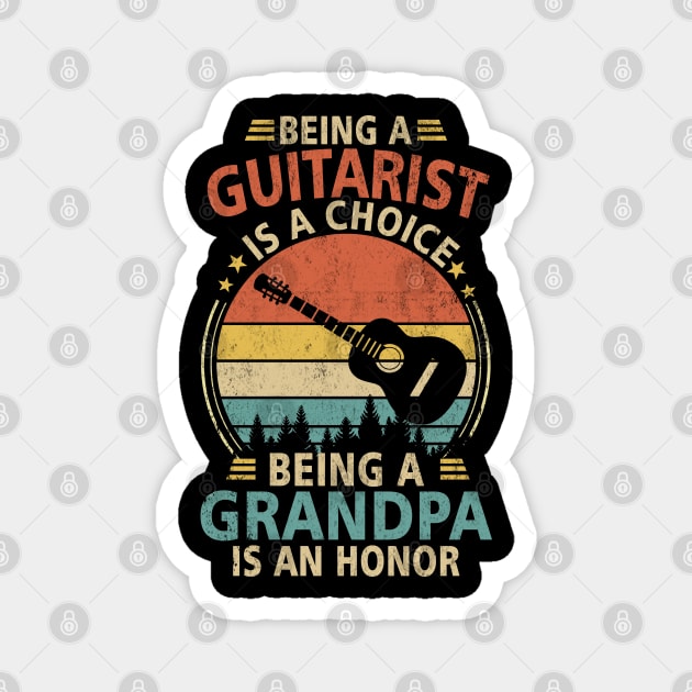 Guitarist Grandpa T-Shirt Guitar Funny Gift Grandpa Magnet by Otis Patrick