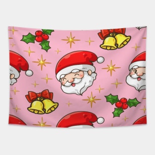 Cute Cheerful Santa Pattern Tapestry