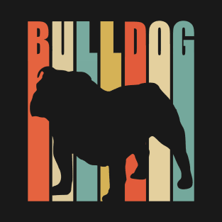 English Bulldog Retro Vintage Silhouette T-Shirt