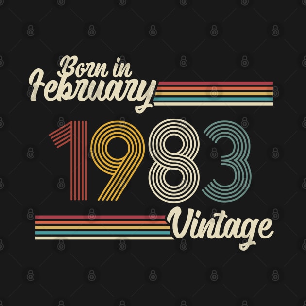 Vintage Born in February 1983 by Jokowow