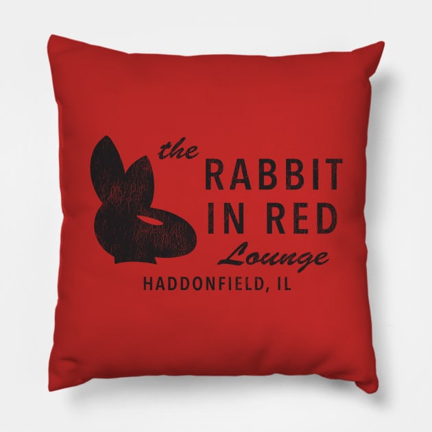 Rabbit In Red Lounge Pillow by AnimalatWork