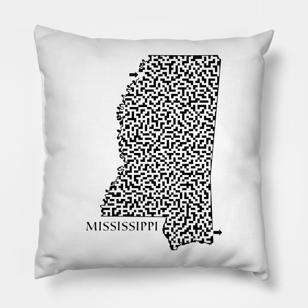 State of Mississippi Maze Pillow by gorff