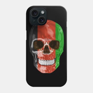 Afghanistan Flag Skull - Gift for Afghanistani With Roots From Afghanistan Phone Case