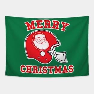 Merry Christmas Santa Football helmet Tapestry