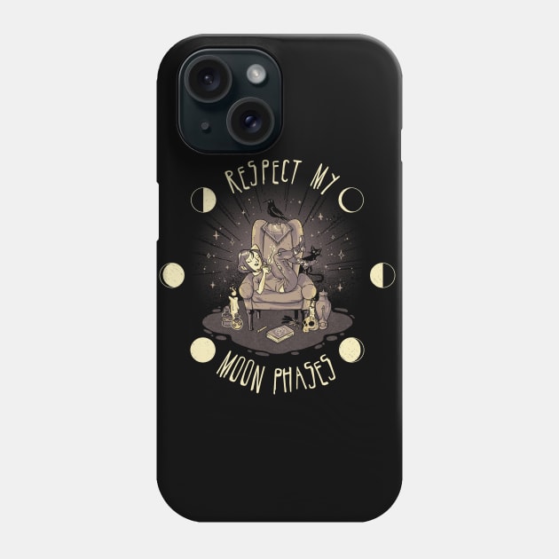 Respect my Moon Phases Phone Case by studioyumie