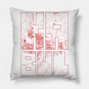 Kabul, Afghanistan City Map Typography - Oriental Pillow