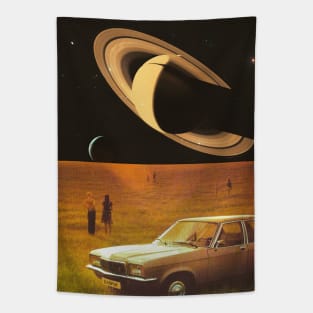 A Journey To Other Worlds - Space Collage, Retro Futurism, Sci-Fi Tapestry