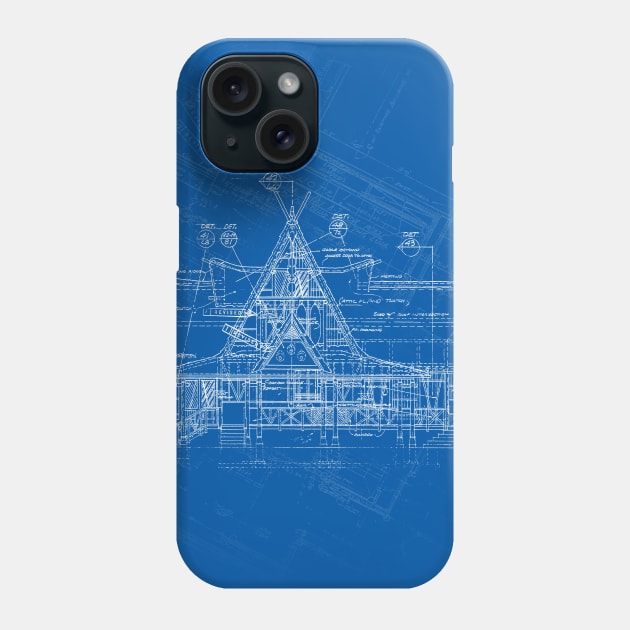 Tiki Room Blueprint Phone Case by WDWFieldGuide