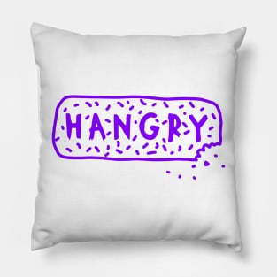 Hangry illustration purple Pillow