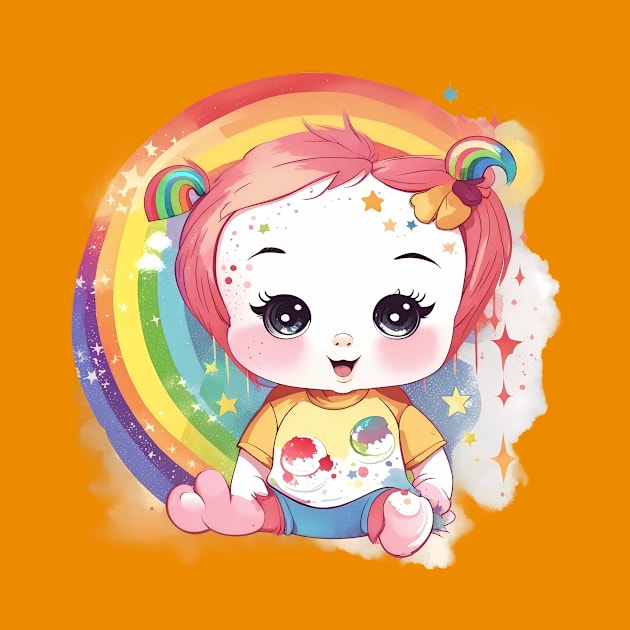 Bursting Joy - Adorable Rainbow Baby Grunge Tee by trubble