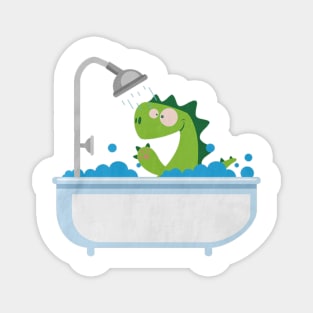Dinosaur is taking a bath Magnet