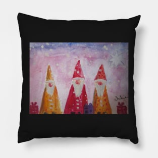 Three Wise Gnomes Pillow