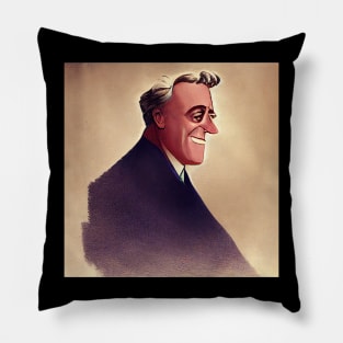 Franklin Roosevelt Portrait | Cartoon style Pillow