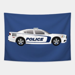 White Police Car Tapestry