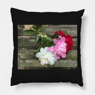 Flowers on a Bench Pillow