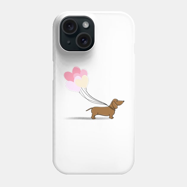 Dachshund Phone Case by The Pretty Pink Studio