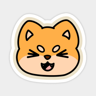 Laughing Shiba Face Magnet