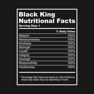 Black King Nutritional Facts T-Shirt