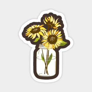 Sunflower in Mason Jar Magnet