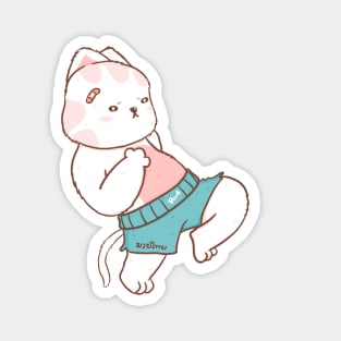 cute fighter cat muay thai boxing, Knee action, great idea for muay thai, boxing lover. It will bring their smile with this gift Magnet