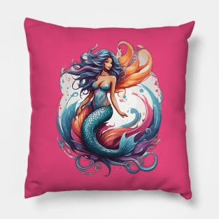 Colourful Mermaid Lily Pillow