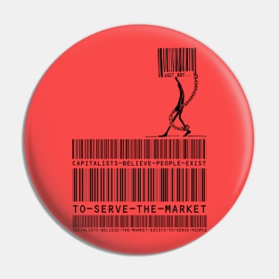 Capitalism Versus Socialism Barcode Pin