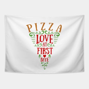 Pizza Slice. Love At First Bite. Lettering Tapestry