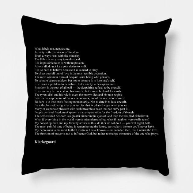 Kierkegaard Quotes Pillow by qqqueiru