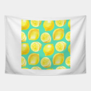 Watercolor lemons pattern Tapestry