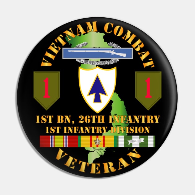 Vietnam Combat Infantry Veteran w 1st Bn 26th Inf 1st Inf Div SSI Pin by twix123844
