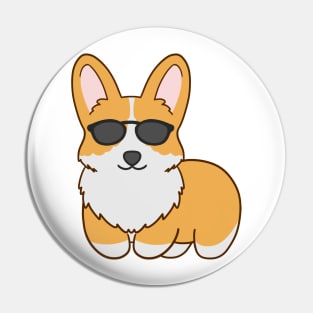 Corgi Dog wearing sunglasses Pin