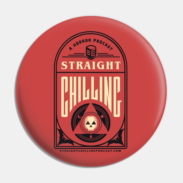 Straight Chilling Gravestone (Red) Pin by Straight Chilling Podcast