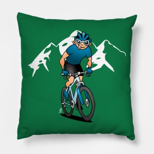 MTB - Mountain biker in the mountains Pillow