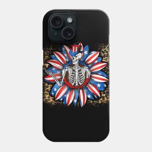 4th of July American patriotic skeleton Phone Case