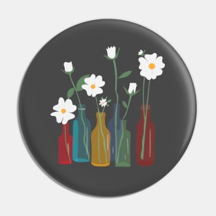 White Tiny Beautiful Flowers, White Flowers In Colorful Vases Pin