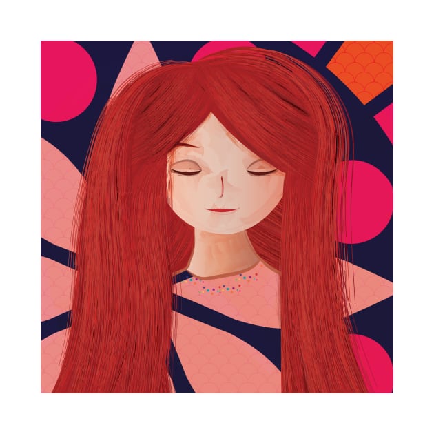 Optimistic girl with long red hair by Salma Ismail