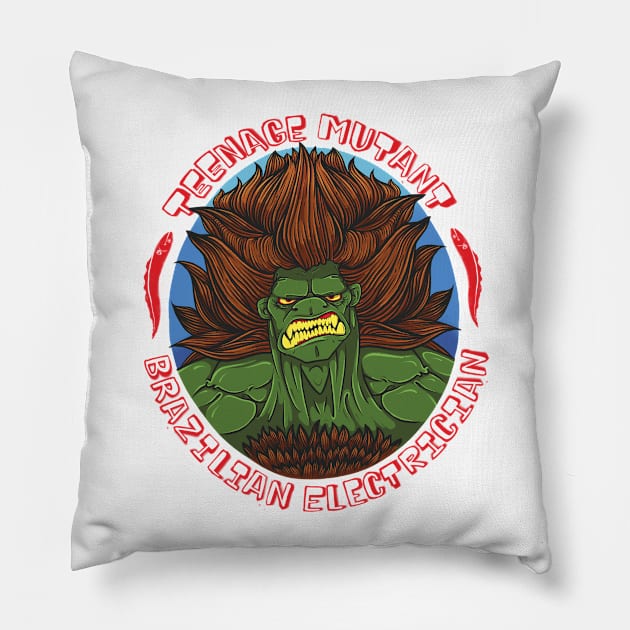 Teenage Mutant Brazilian Electrician Pillow by Connywobble