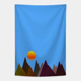 MOUNTAINS, GEOMETRIC LANDSCAPE Tapestry