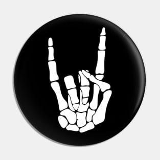 Metal Skeleton Rock Fist Pin