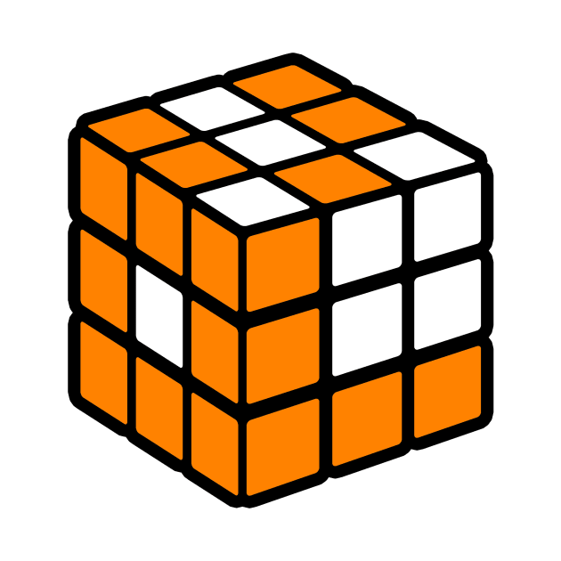 Orange And White Rubik's - 1 by BigOrangeShirtShop