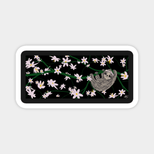 Flowered Up Sloth Magnet