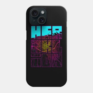 Heraklion, Greece City Map Typography - Neon Phone Case