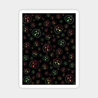 HAPPY Halloween Pumpkins Trippy Colors Magnet